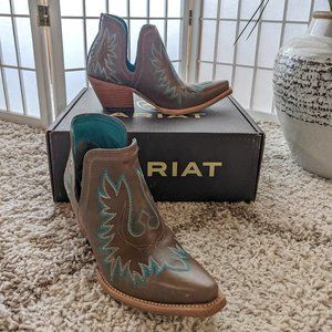 Turquoise & Tan Ariat Ankle Boots